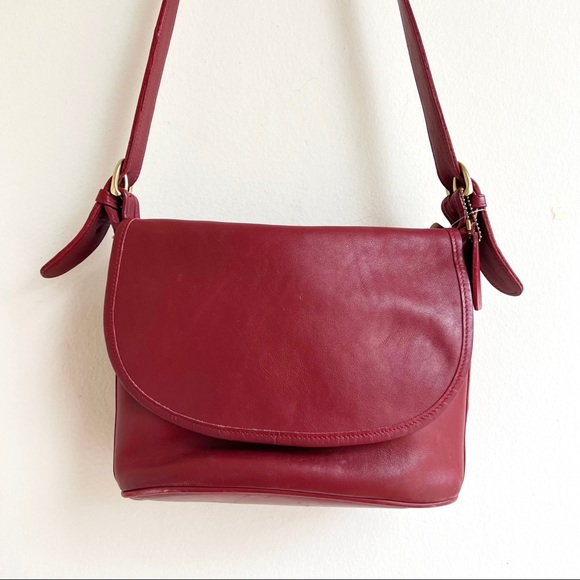 Coach Handbags - Coach Vintage Red Leather Crossbody Bag